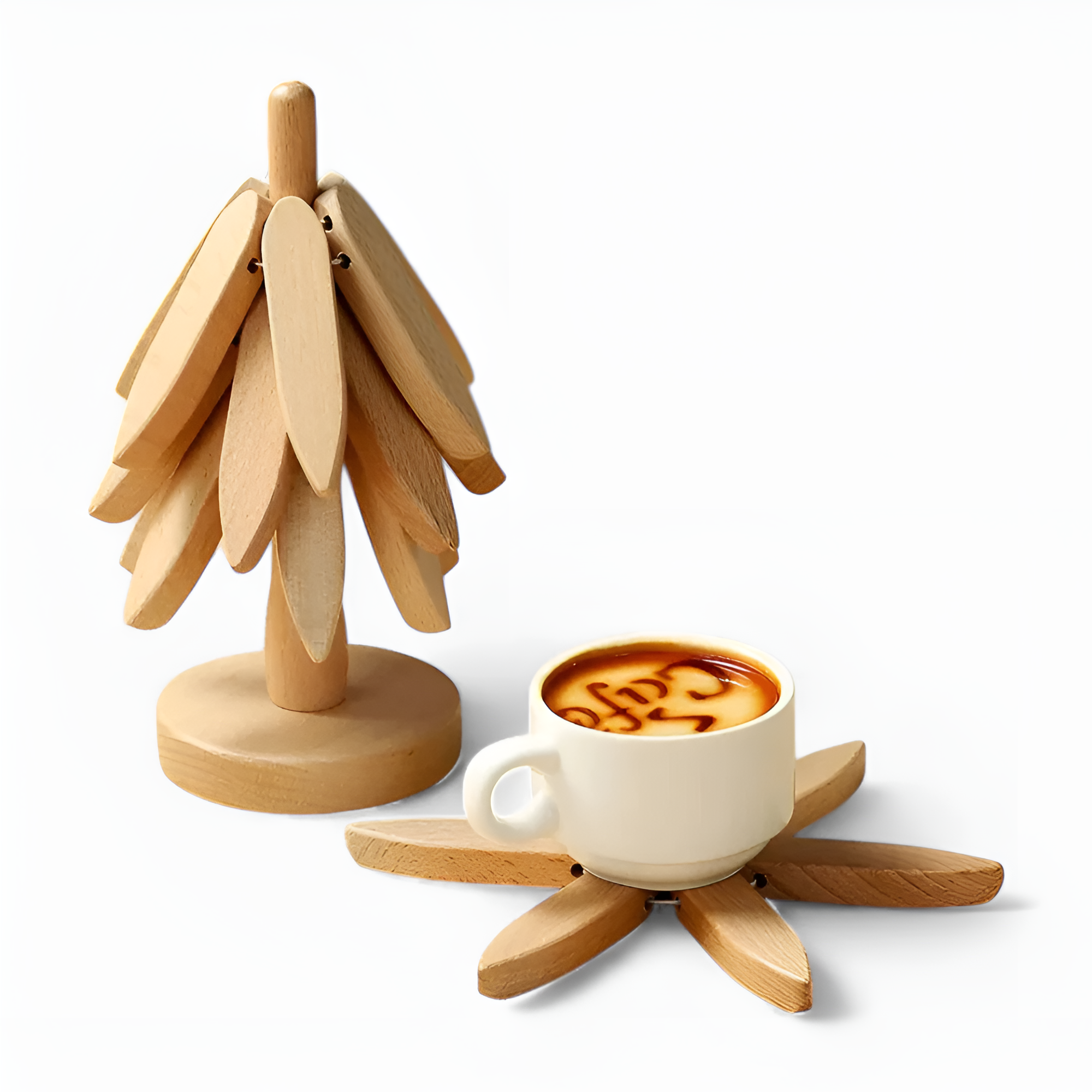 Foldable Wooden Trivets | 3 Pcs Set Light