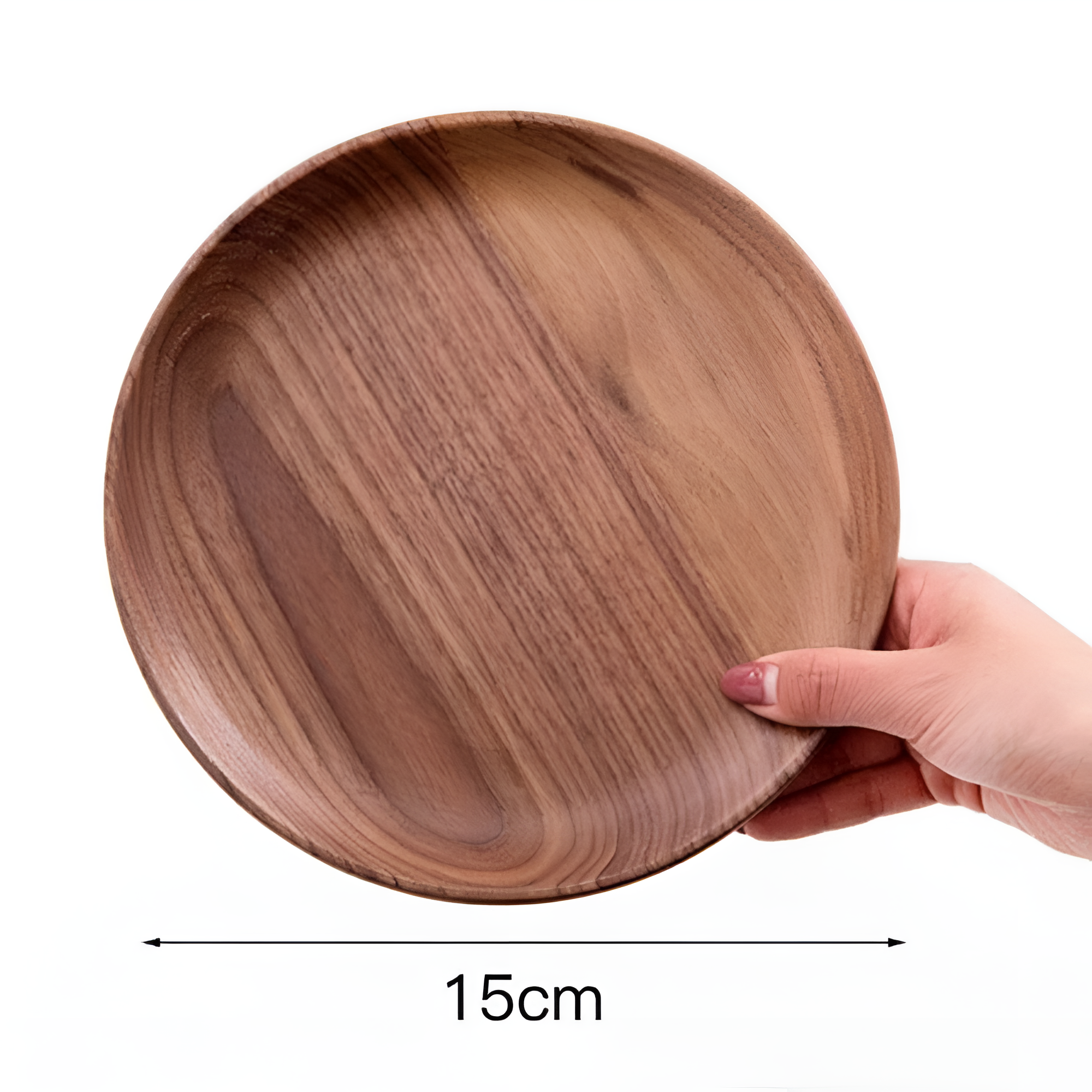 Handcrafted Walnut Wood Plate Dark Medium
