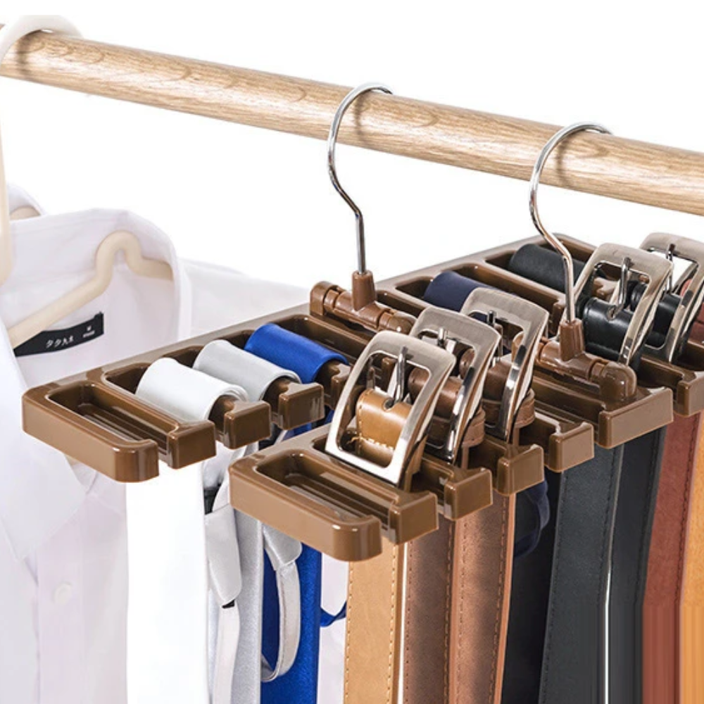 Hanging Belt Organizer Brown