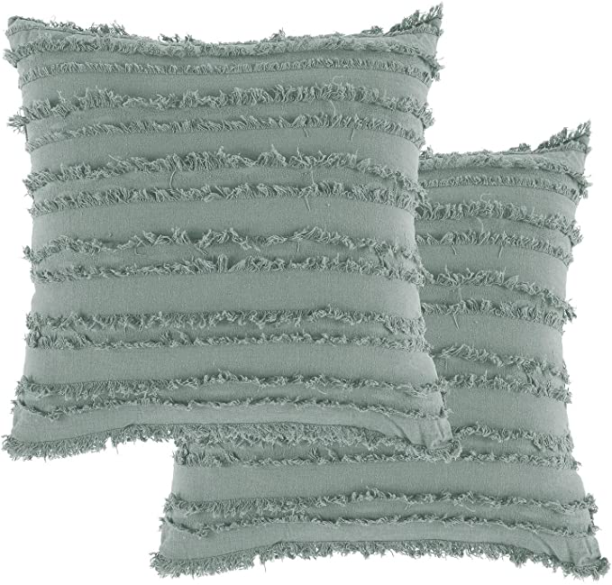 Ruffled Cushion Covers 2 Pack Light Grey