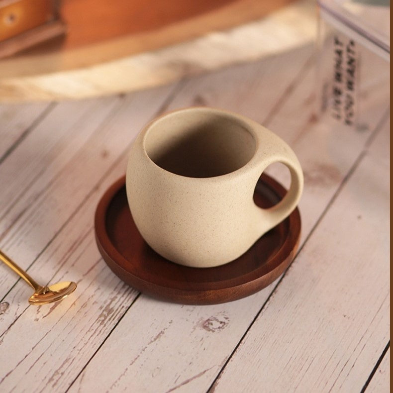 Ceramic Coffee Mug with Saucer & Spoon - Espresso Cup Set