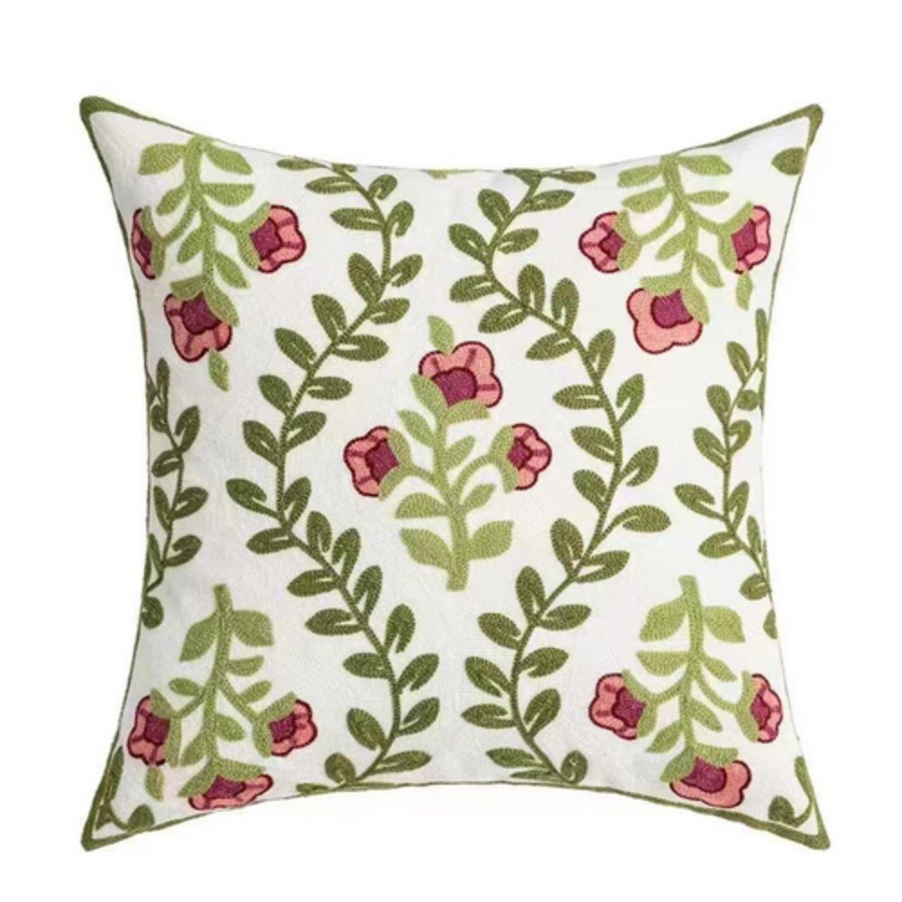 Ethereal Embroidery Floral Cushion Cover Floral 18"x18"