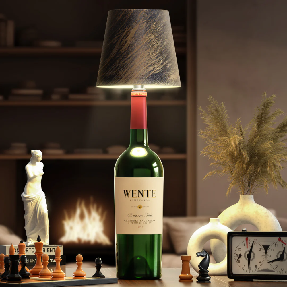 Wireless Bottle Lamp Wood