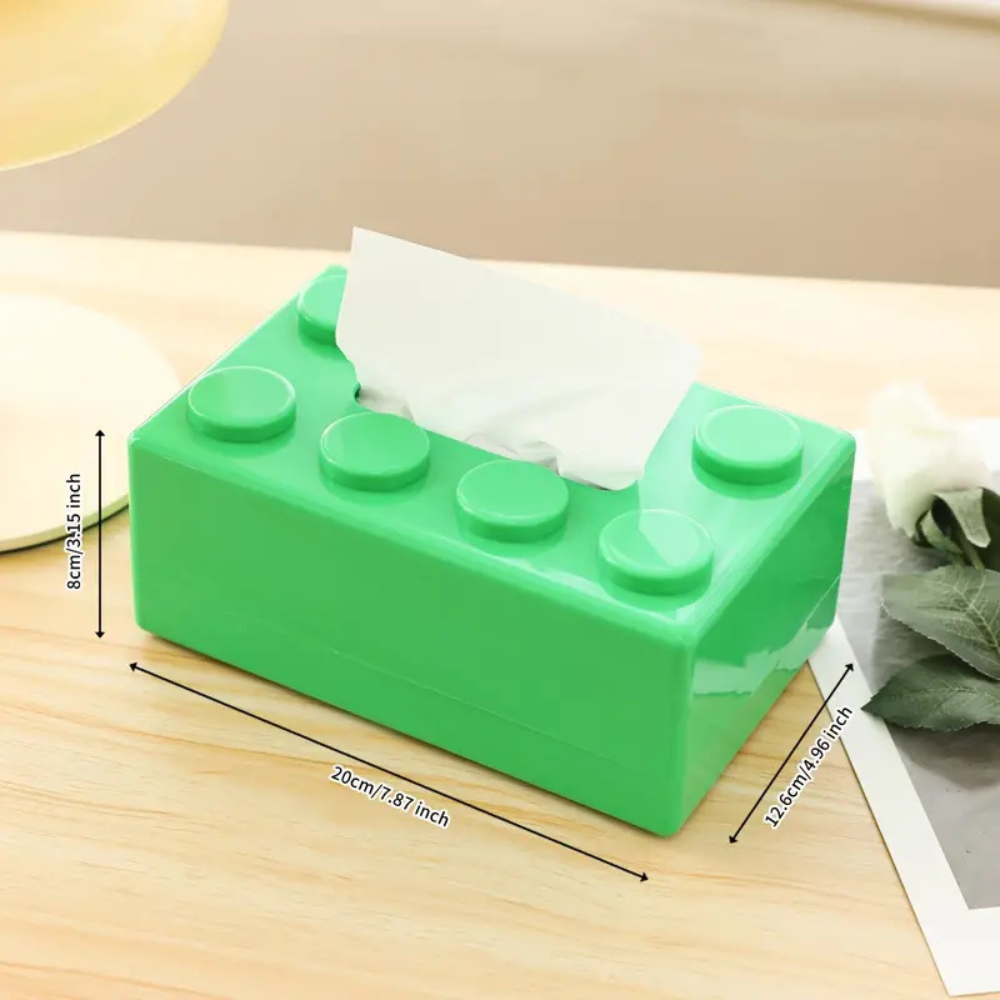 Playful Building Blocks Tissue Holder Green