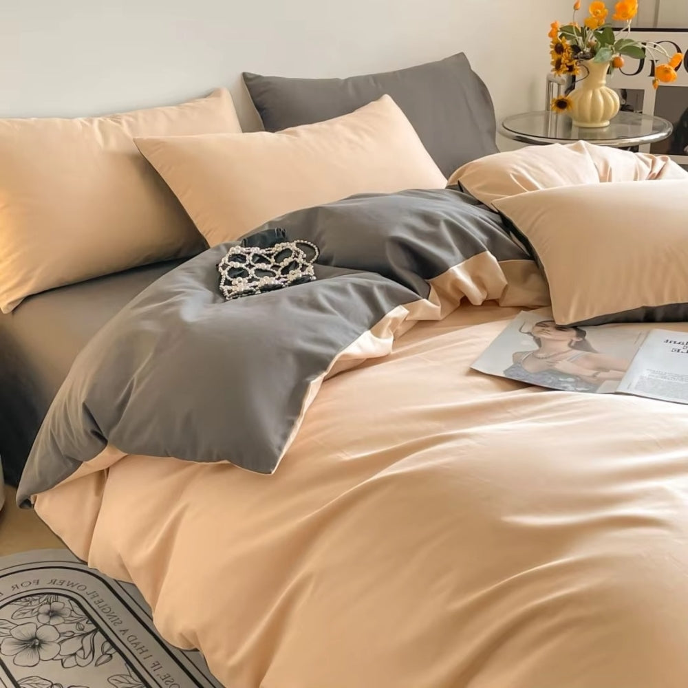 Lustova Cotton Duvet Cover | 3pcs Set Amber Blush
