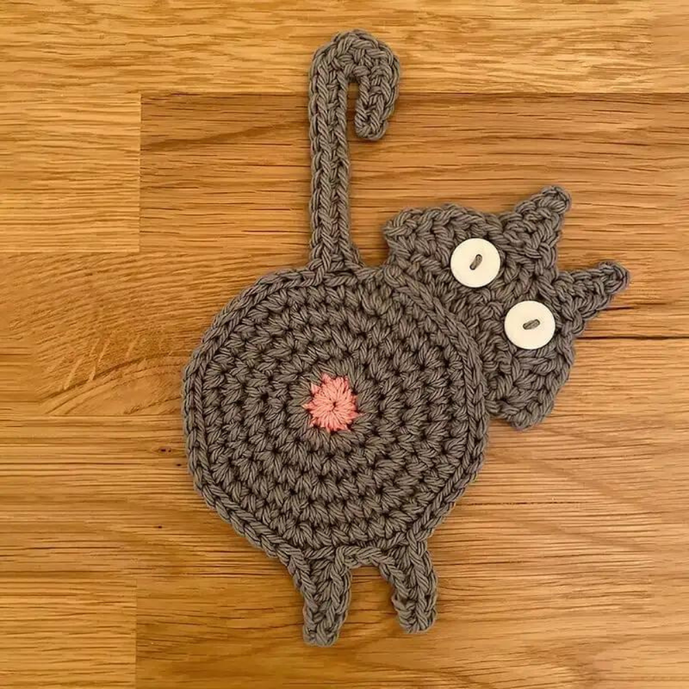 Cat Butt Coaster Gray
