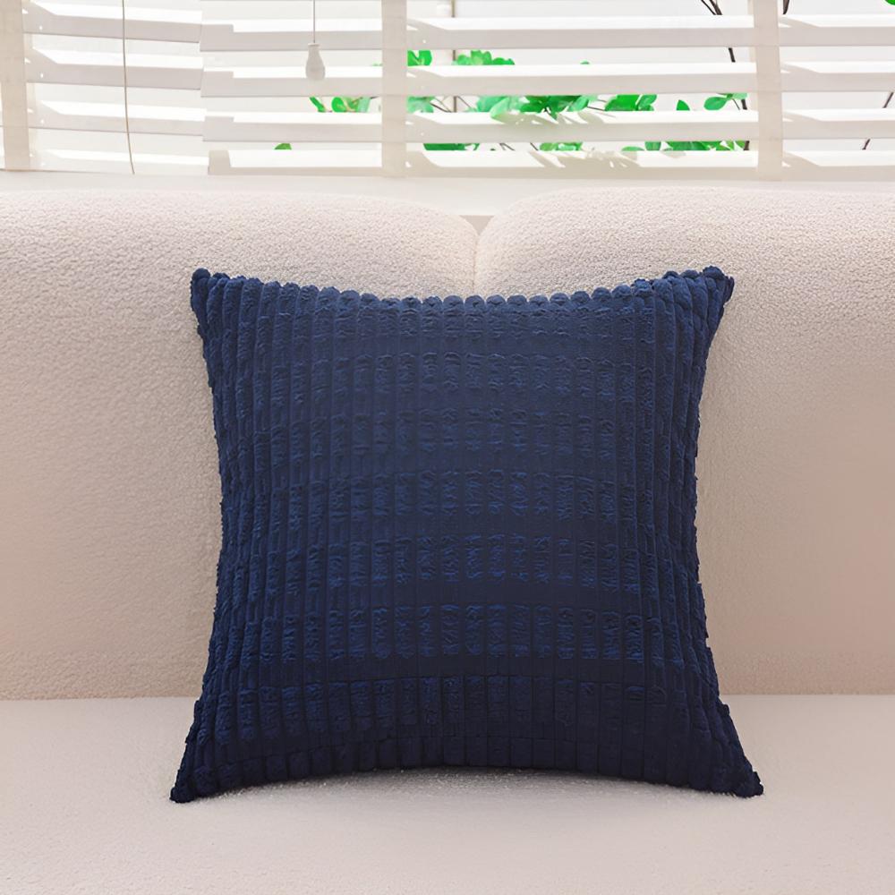 Plush Ridge Cushion Covers Dusty Blue