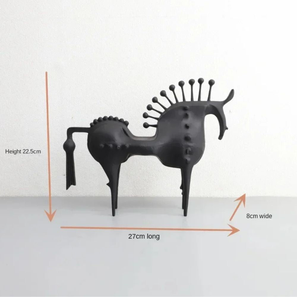 Black Stallion Metal Sculpture Large
