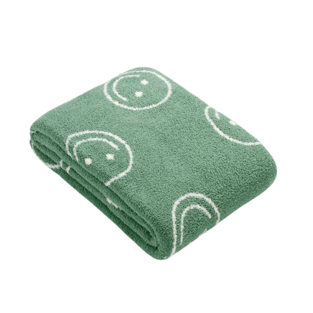 Smiley Face Plush Blanket Forest Joy