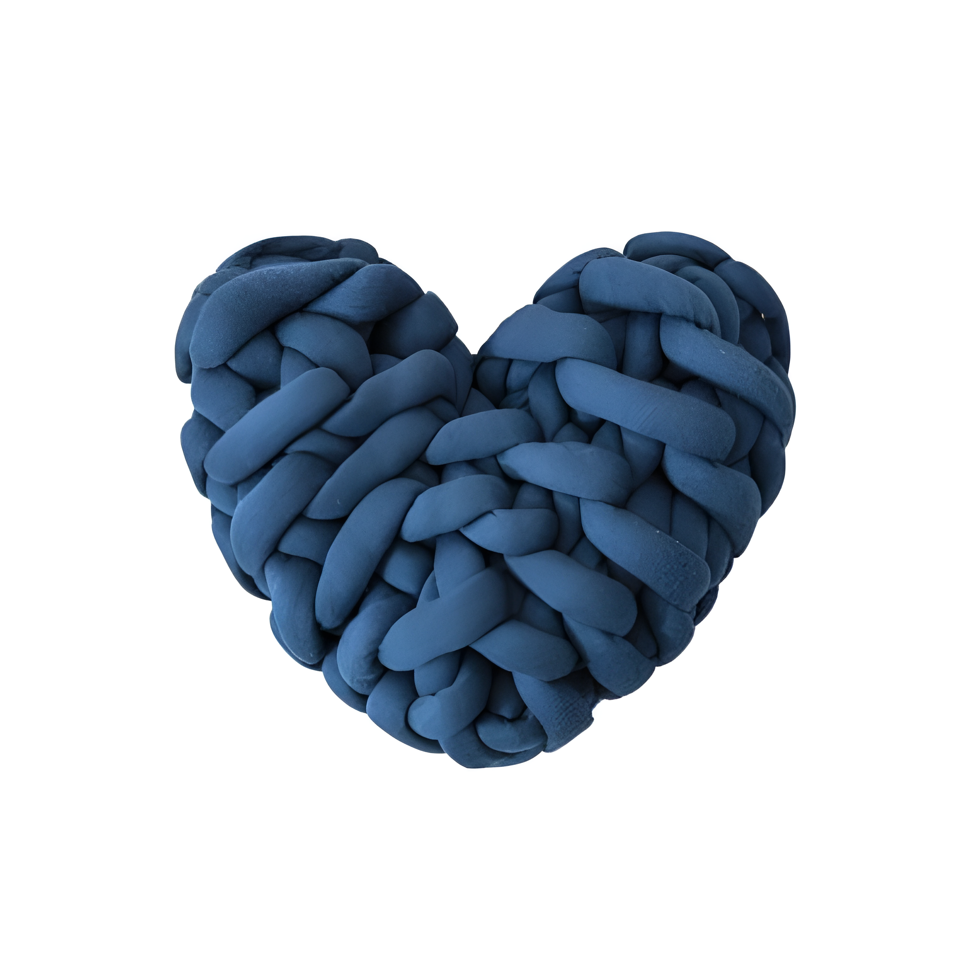 Plush Knotted Heart Shape Cushions Deep Blue 11"x10.6"
