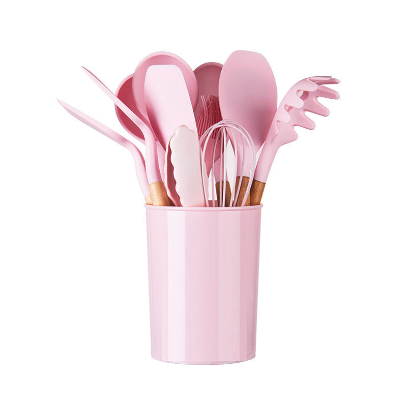 12-Piece Silicone Spatula Set Pink