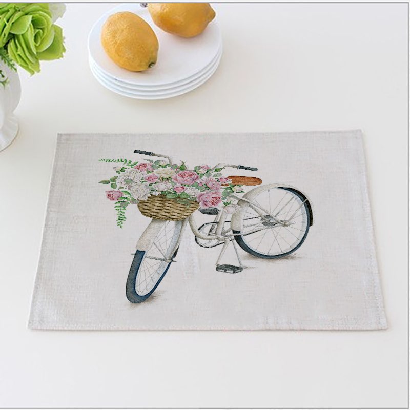 Spring Time Dinner Mats Bicylce