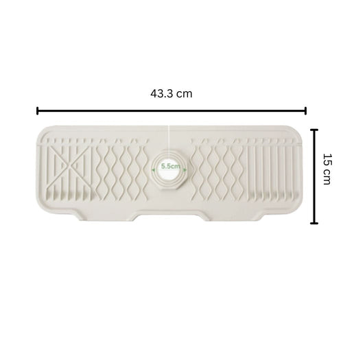 Aqua Slope Rubber Faucet Sink Mat Vanilla Cream