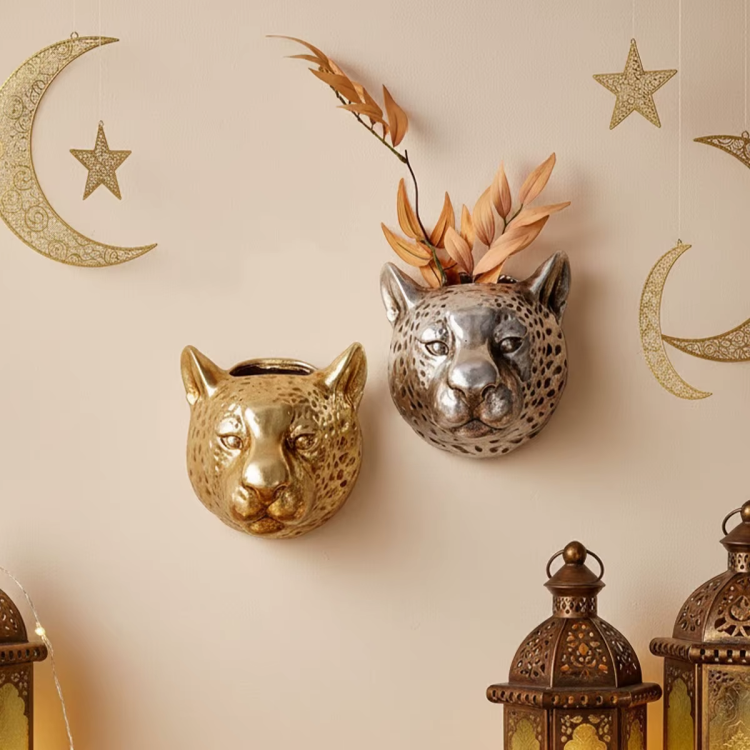 Leopard Head Wall Planter