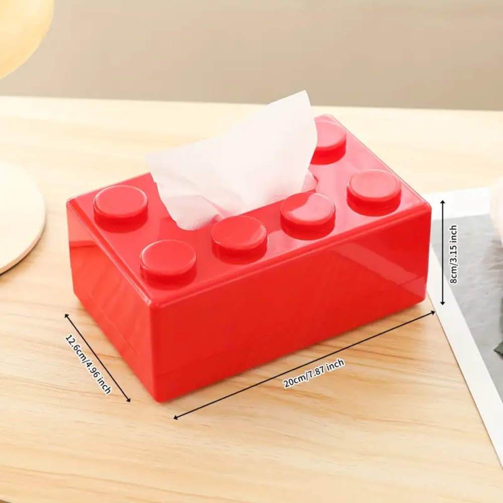 Playful Building Blocks Tissue Holder Red
