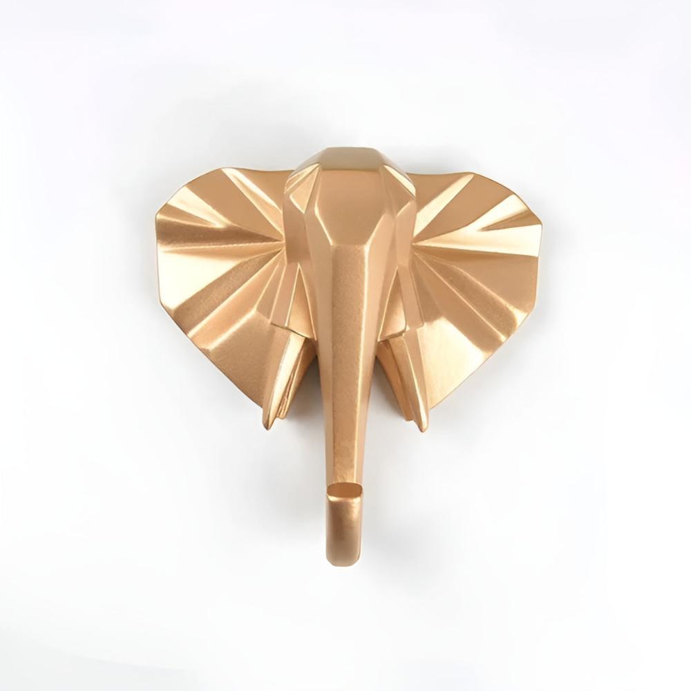 Animal Head Wall-Mounted Key Holder Gold Elephant