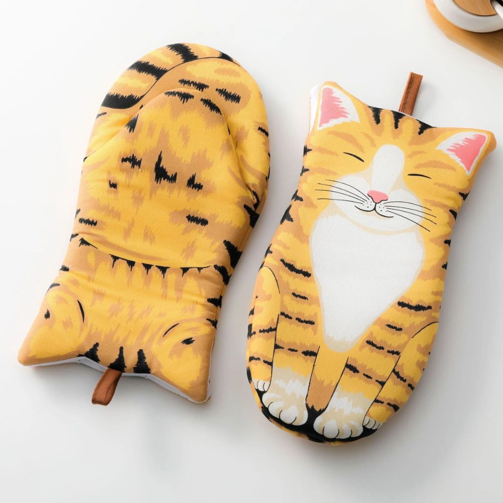 Cat Paw Kitchen Gloves (Pair) Orange Cat