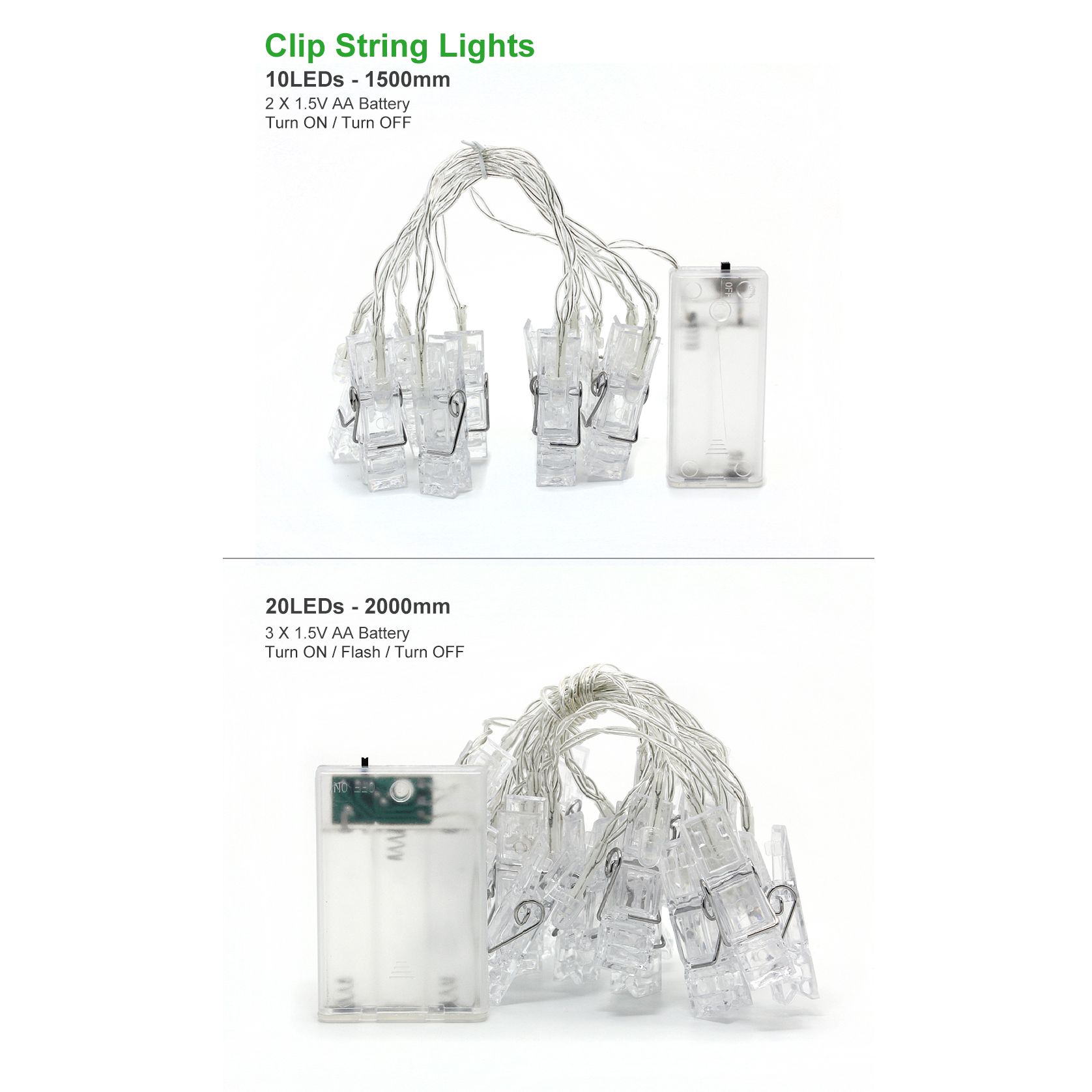LED String Lights With Photo Clippers