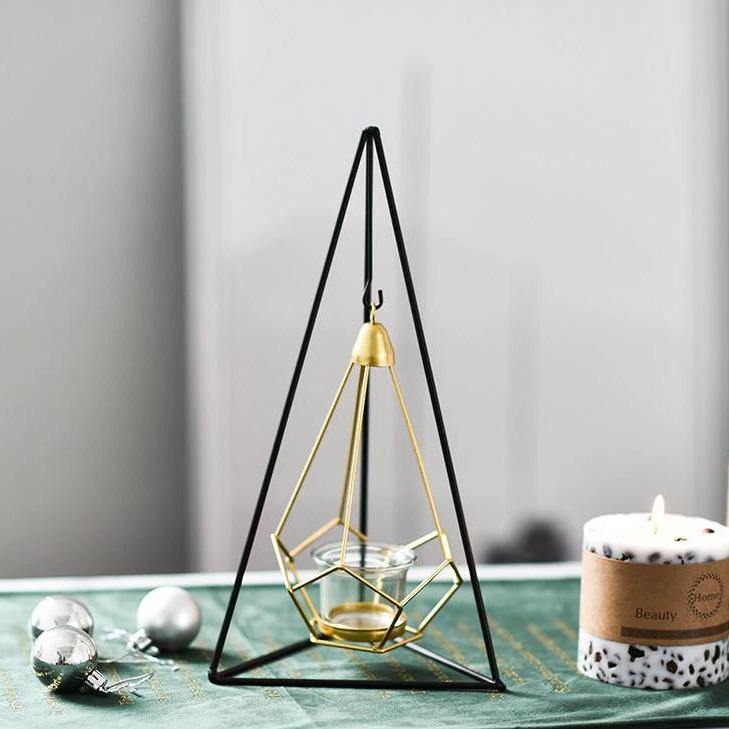 Aetheria Lantern - Iron Candle Holder Pyramid