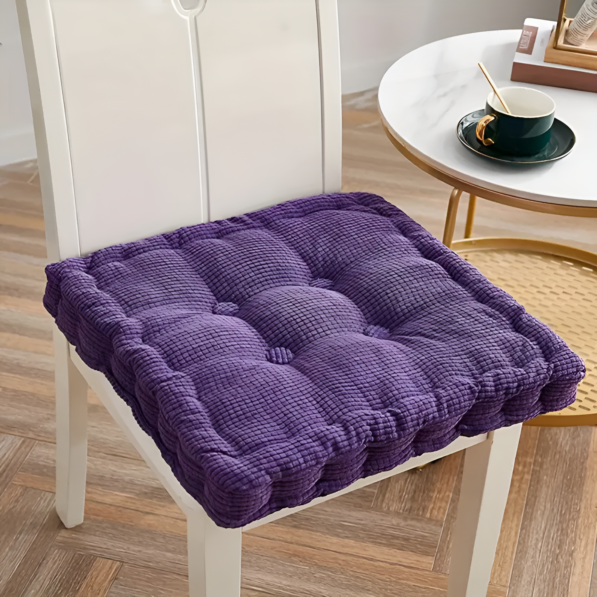Stackable Corduroy Chair Cushions Roland Violet