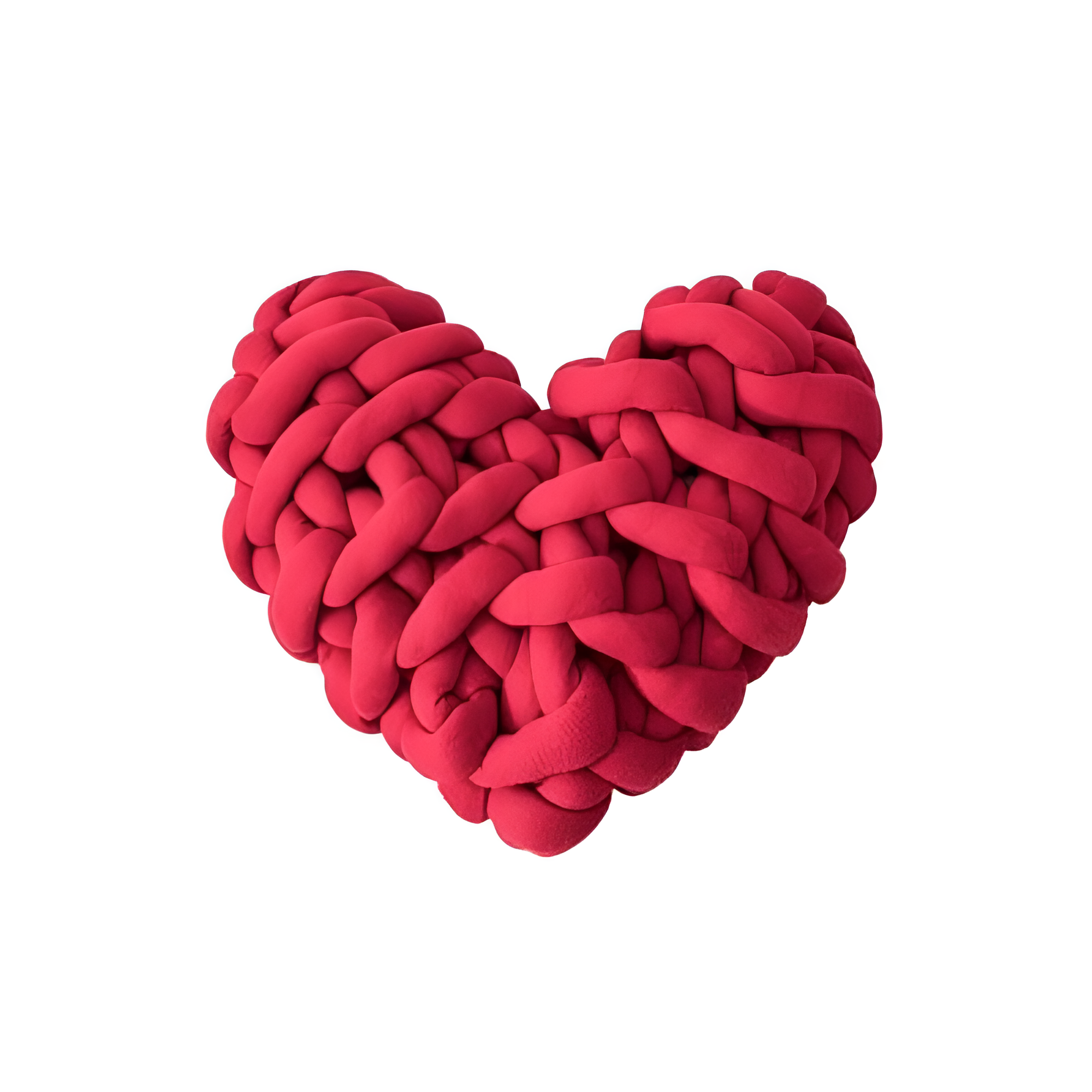 Plush Knotted Heart Shape Cushions Red 11"x10.6"
