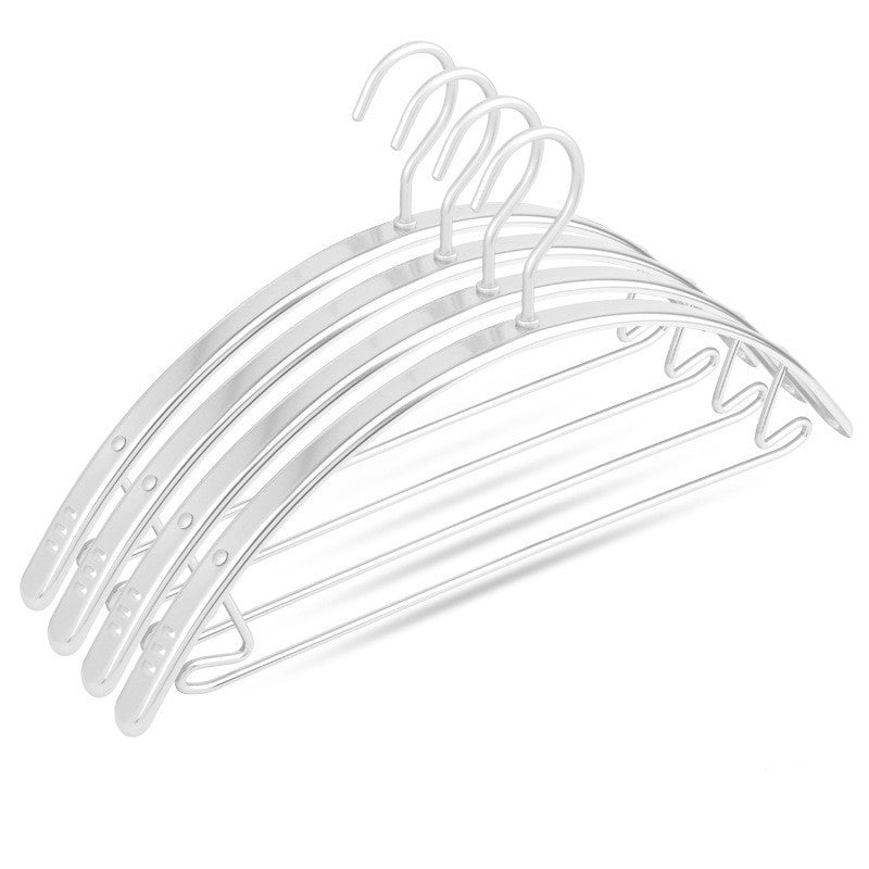 Arched Aluminum Clothes Hangers Silver Heavy-Duty