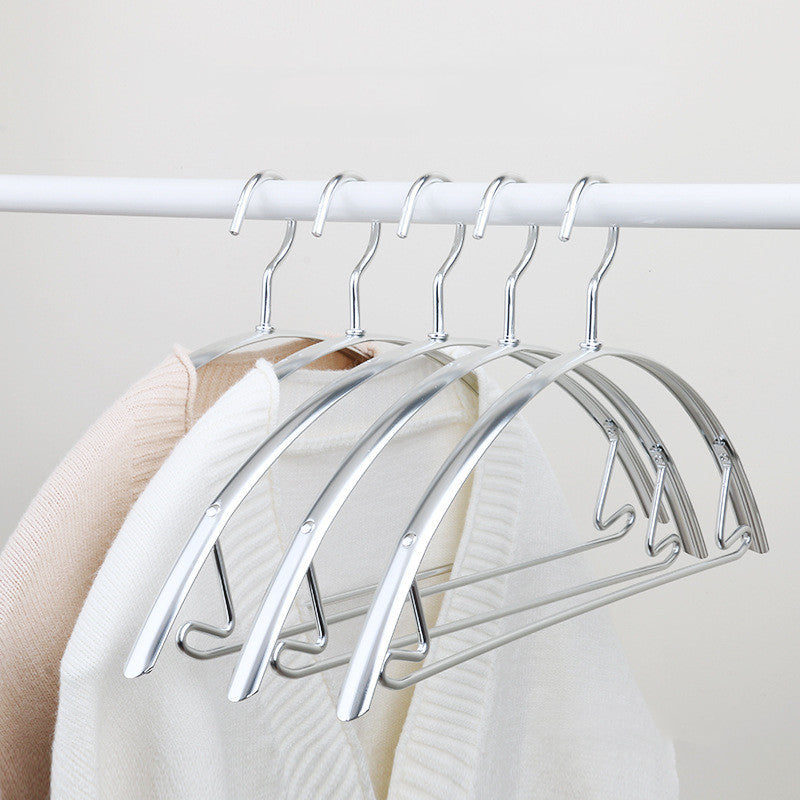 Arched Aluminum Clothes Hangers Silver Standard