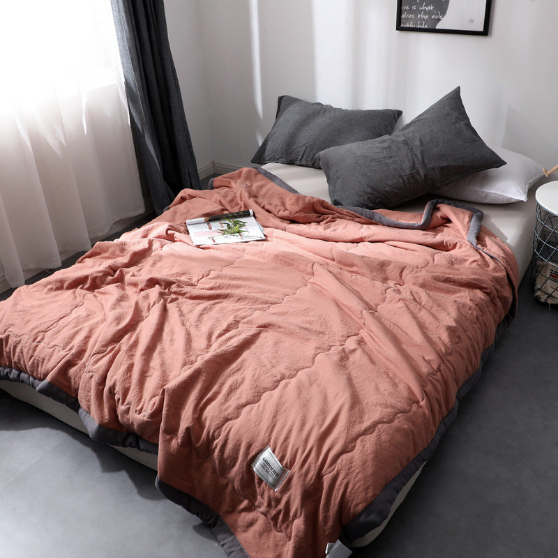 Cotton Quilt Blanket - Solid Color Bedding