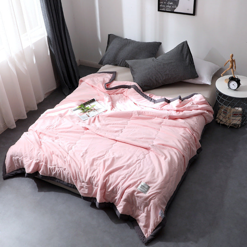 Cotton Quilt Blanket - Solid Color Bedding