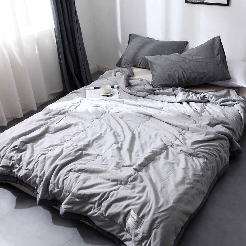 Cotton Quilt Blanket - Solid Color Bedding