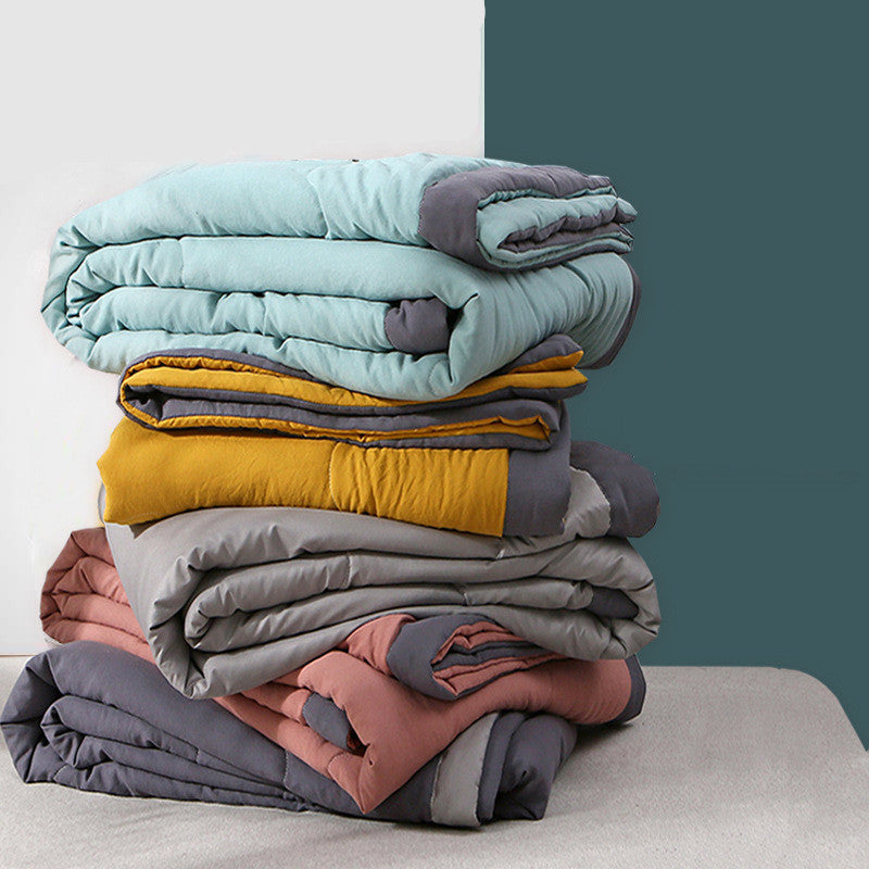 Cotton Quilt Blanket - Solid Color Bedding