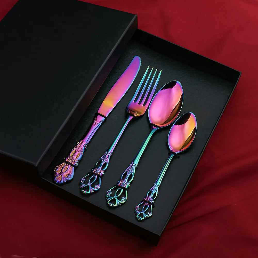 Galia Rainbow Silverware Set – Iridescent Flatware