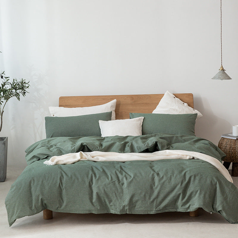 100% Cotton Duvet Cover Set - Japanese Style Green