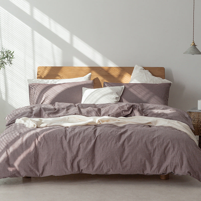 100% Cotton Duvet Cover Set - Japanese Style Purple