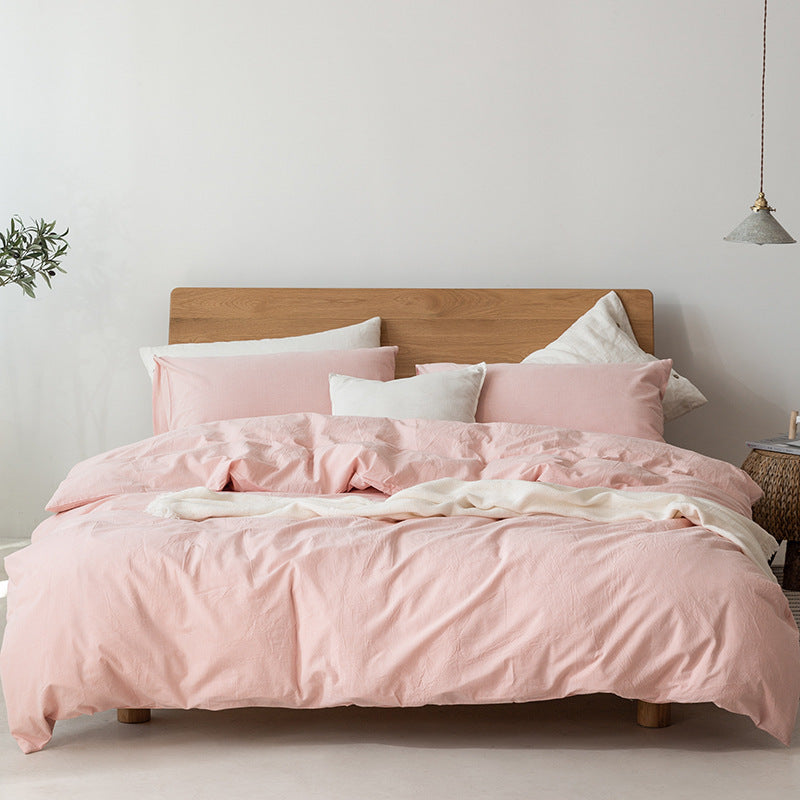 100% Cotton Duvet Cover Set - Japanese Style Pink