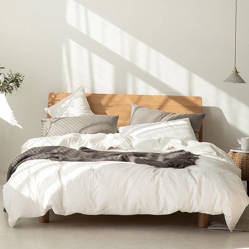 100% Cotton Duvet Cover Set - Japanese Style White
