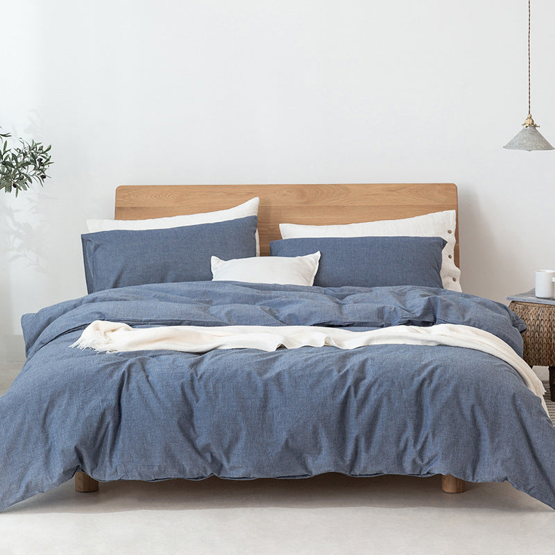 100% Cotton Duvet Cover Set - Japanese Style Blue