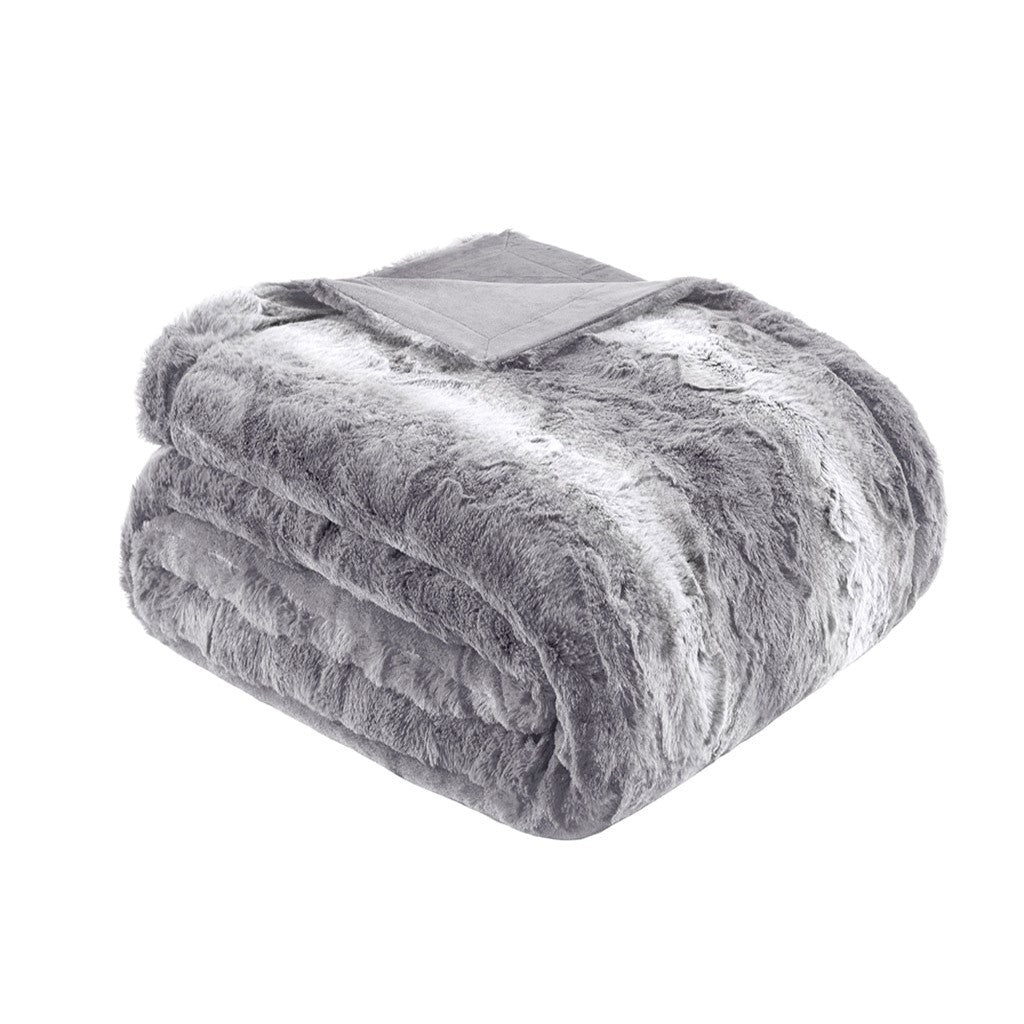 Zuri Oversized Faux Fur Throw 60x70" Grey