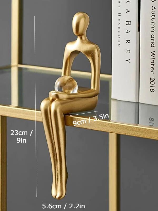 Golden Abstract Figurines Crystal Ball