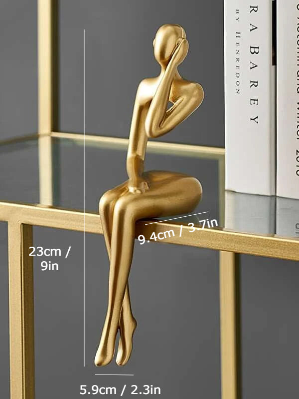 Golden Abstract Figurines Headphone