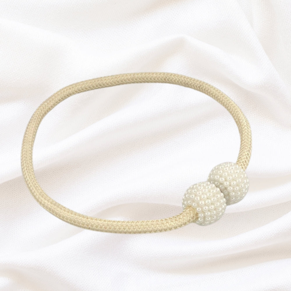 Magnetic Pearl Curtain Tie Back | 2pcs Set Champagne Gold