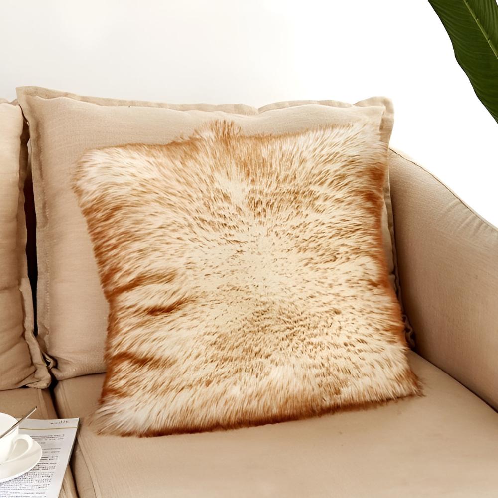 Furry Cushion Covers Golden Dusk
