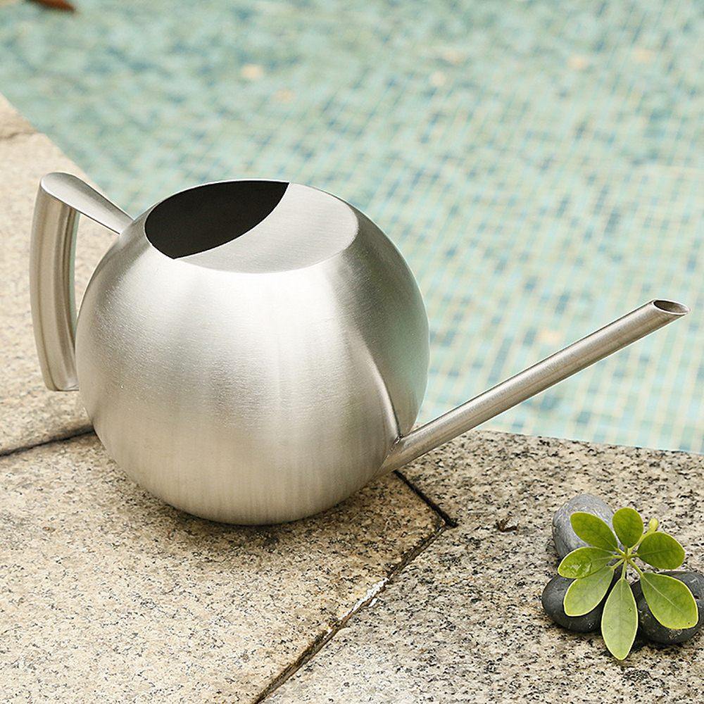 Round Flexible Stainless Steel Watering Can Silver