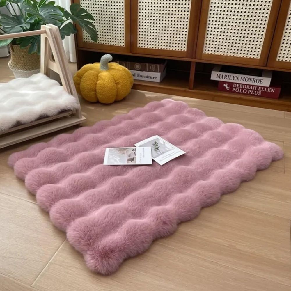 Luxury Faux Fur Pet Mat Purple Cloud
