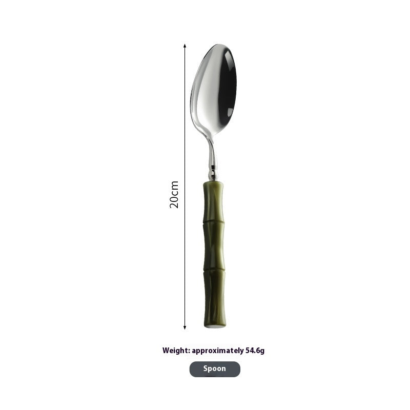Eco-Friendly Silverware Set - Durable Dinnerware with Bamboo Handles