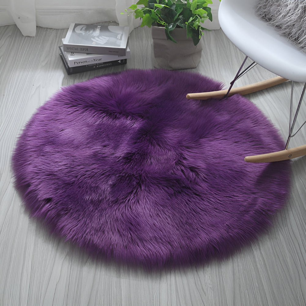 Round Cloud Soft Plush Rug Amethyst
