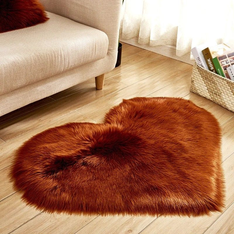 Heart Plush Rug Coffee