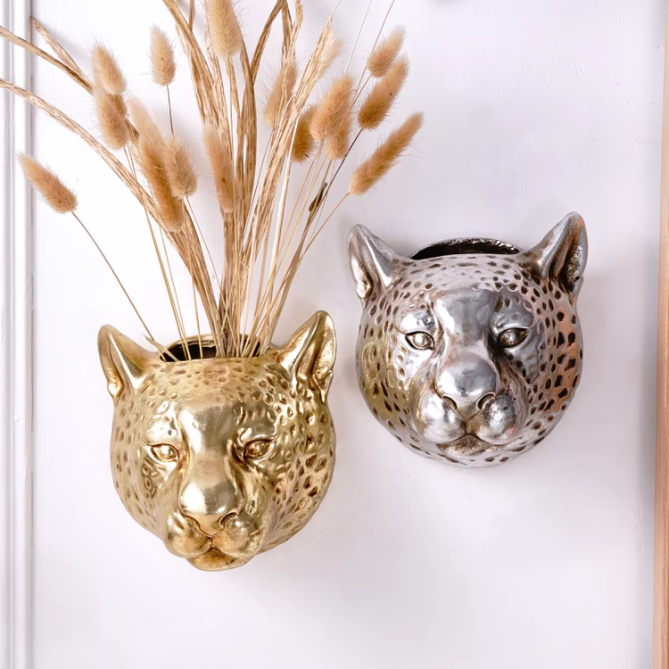 Leopard Head Wall Planter