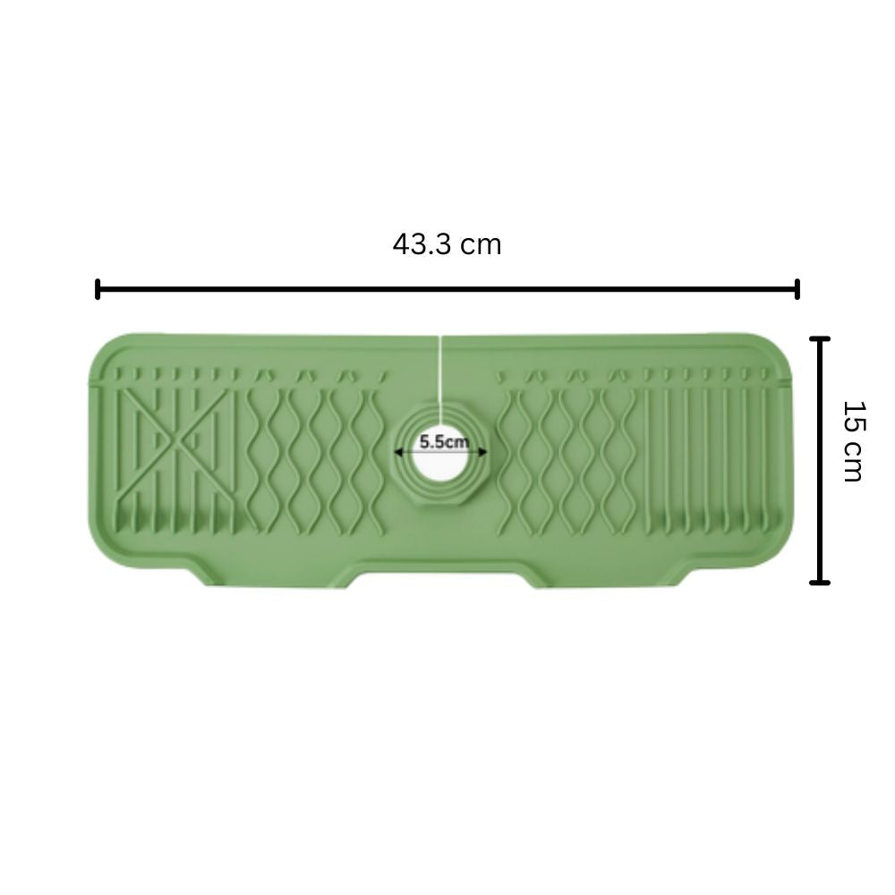 Aqua Slope Rubber Faucet Sink Mat Leaf Green