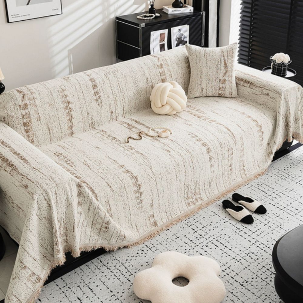 Almond Crest Sofa Cover Sandstone